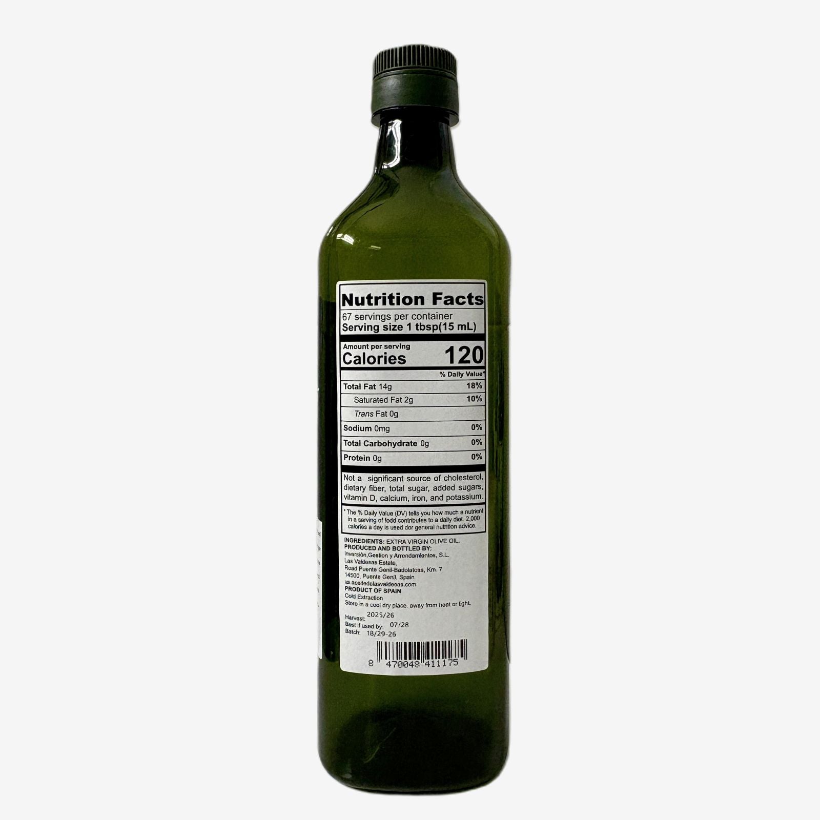 Aceite de oliva virgen extra Picual. (33.8 fl oz)